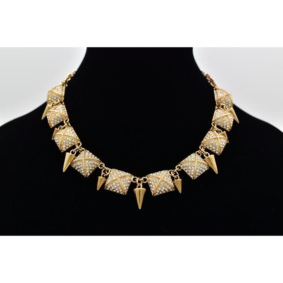 CC Skye Crystal Collar Necklace Spike Rhinestone Toggle Statement Signed Bin6B - Picture 1 of 12